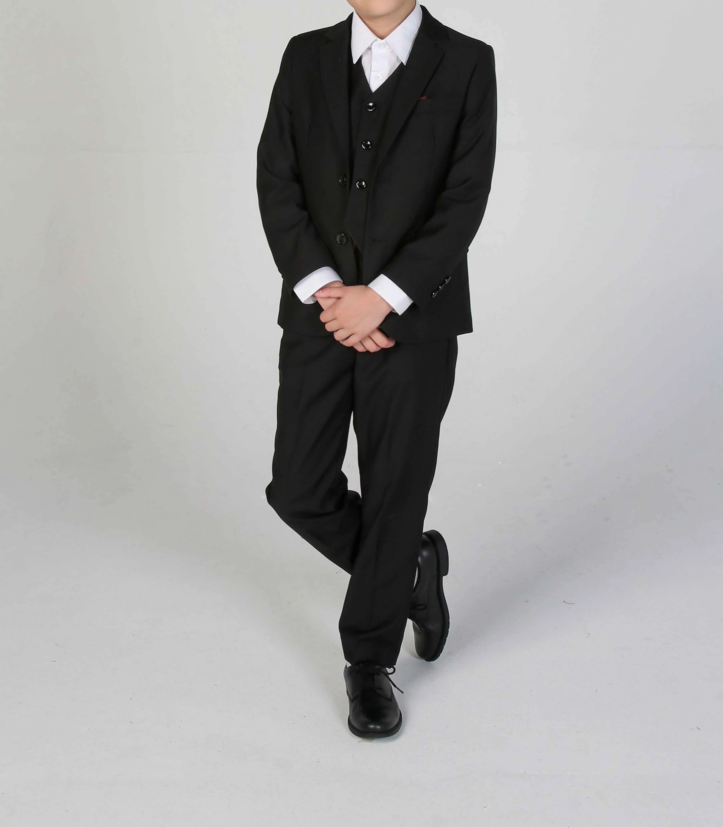 Device- Boys Parker Black Three Piece Suit