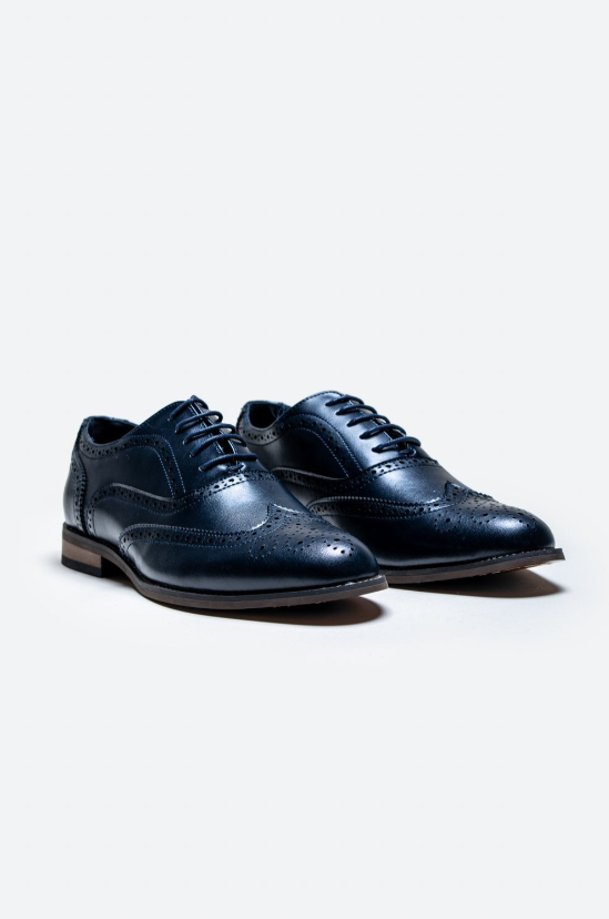 House of Cavani- Clark Navy Brogue Shoes