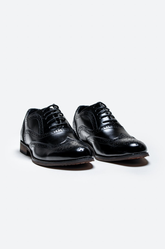 House of Cavani- Clark Black Brogue Shoes