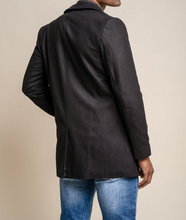 House of Cavani- Nelson Black Wool Blend Coat