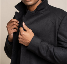 House of Cavani- Nelson Black Wool Blend Coat