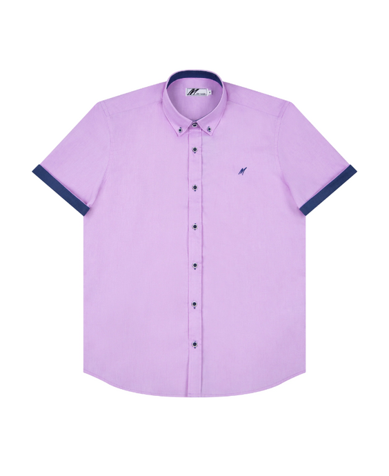 Mish Mash- Lilac Regular Fit Summit Oxford Short Sleeve Shirt