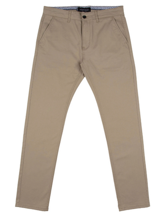 Mish Mash- Stone Mid Stretch Bromley Slim Fit Chino Trouser