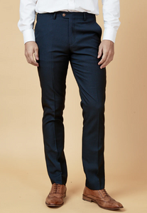 Marc Darcy- Max Navy Trousers With Contrast Buttons