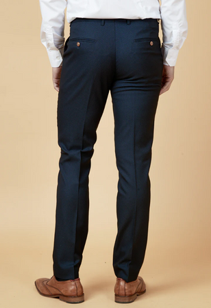 Marc Darcy- Max Navy Trousers With Contrast Buttons