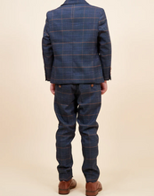 Marc Darcy- Children's Jenson Marine Navy Check Three Piece Suit