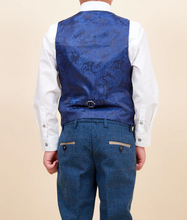 Marc Darcy- Children's Dion Blue Tweed Check Three Piece Suit
