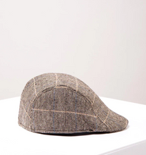 Marc Darcy- Ted Tan Tweed Check Flat Cap