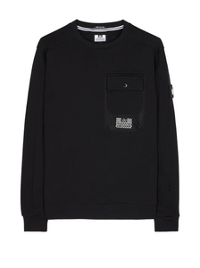 Weekend Offender- Adiel Mesh Pocket Sweatshirt Black