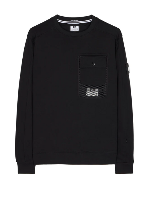 Weekend Offender- Adiel Mesh Pocket Sweatshirt Black