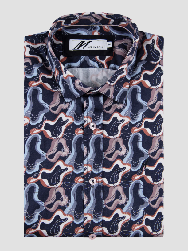 Mish Mash- Marine Short Sleeve Shirt Navy