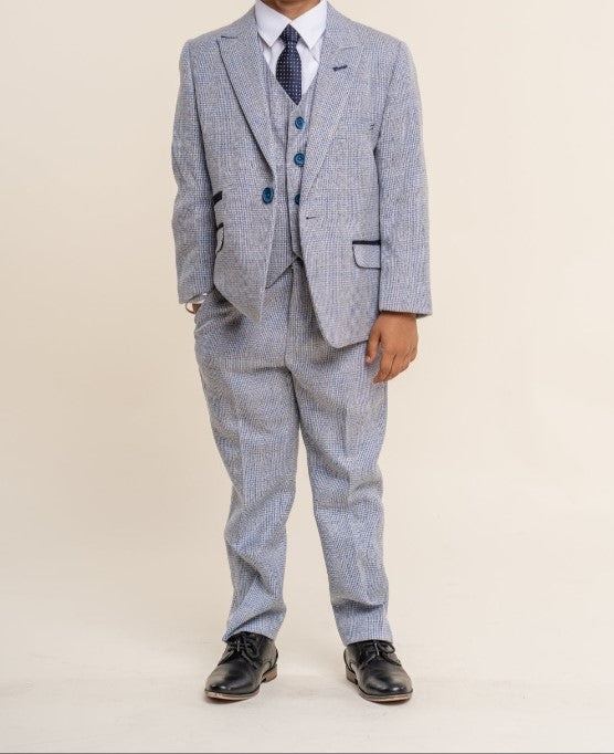 House of Cavani- Children's Caridi Sky Three Piece Suit (Age 1- 7 Years)