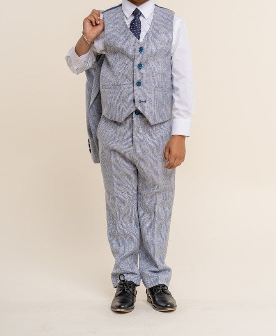 House of Cavani- Children's Caridi Sky Three Piece Suit (Age 1- 7 Years)