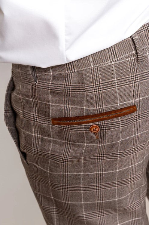 Marc Darcy- Ray Tan Check Trouser