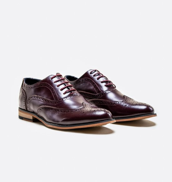 House of Cavani- Oxford Wine Brogue Shoes