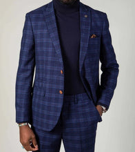 Marc Darcy- Chigwell Blue Tweed Check Blazer