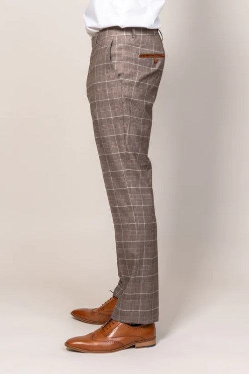 Marc Darcy- Ray Tan Check Trouser