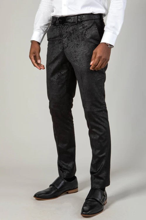 Marc Darcy- Simon Black Velvet Jacquard Trouser