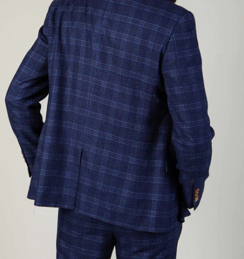 Marc Darcy- Chigwell Blue Tweed Check Blazer