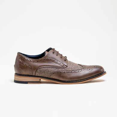 House of Cavani- Horatio Brown Tweed Brogue Shoes