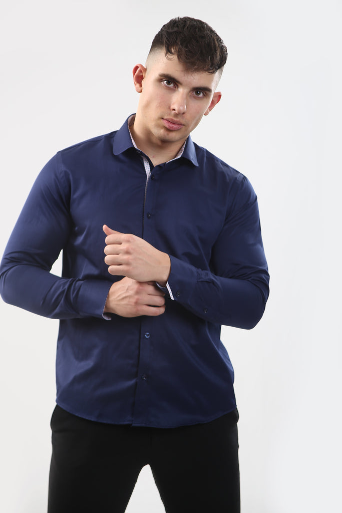 navy dress shirt